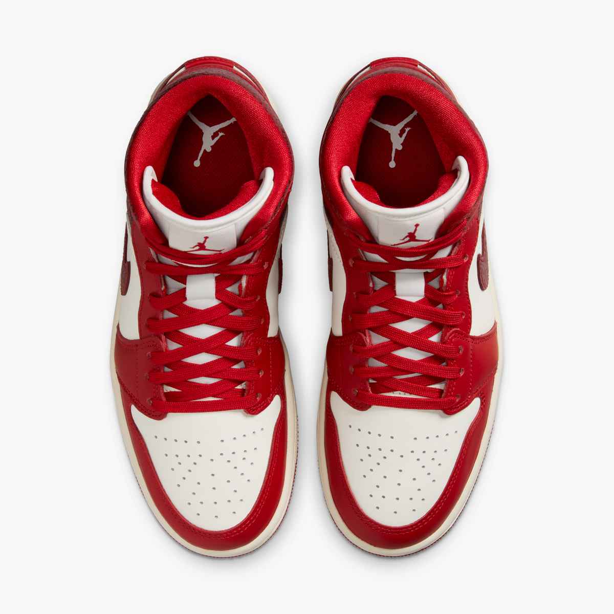 Pantofi sport Jordan 1 Mid SE Red Cracked Leather
