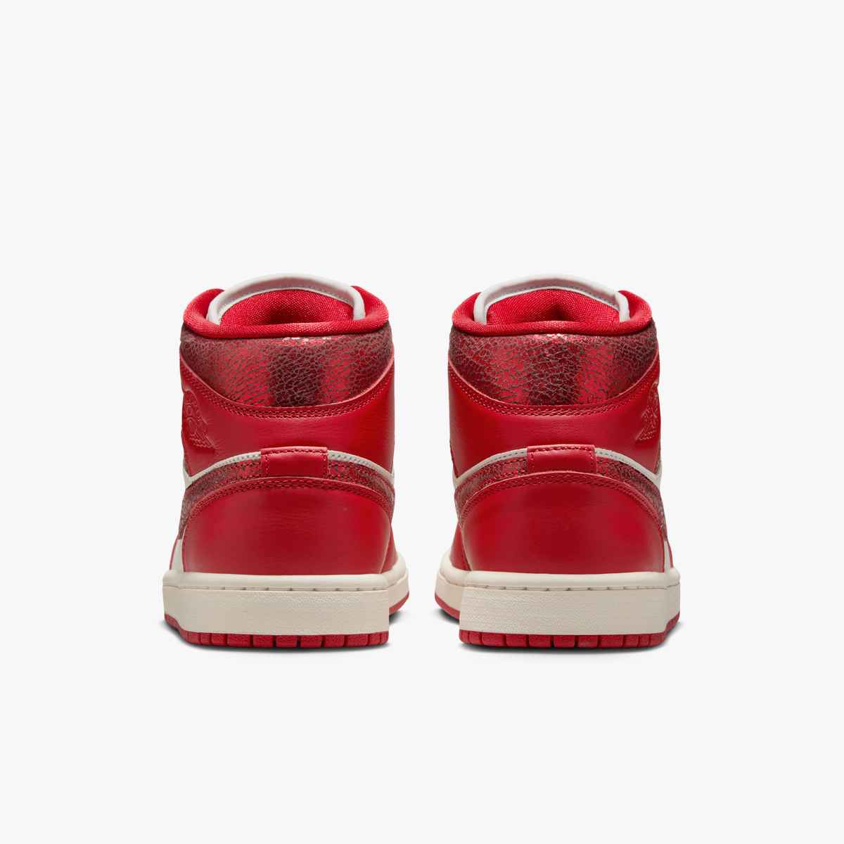 Pantofi sport Jordan 1 Mid SE Red Cracked Leather
